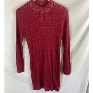 New Abercrombie & Fitch Ribbed Knit Sweater Dress Red Size Small